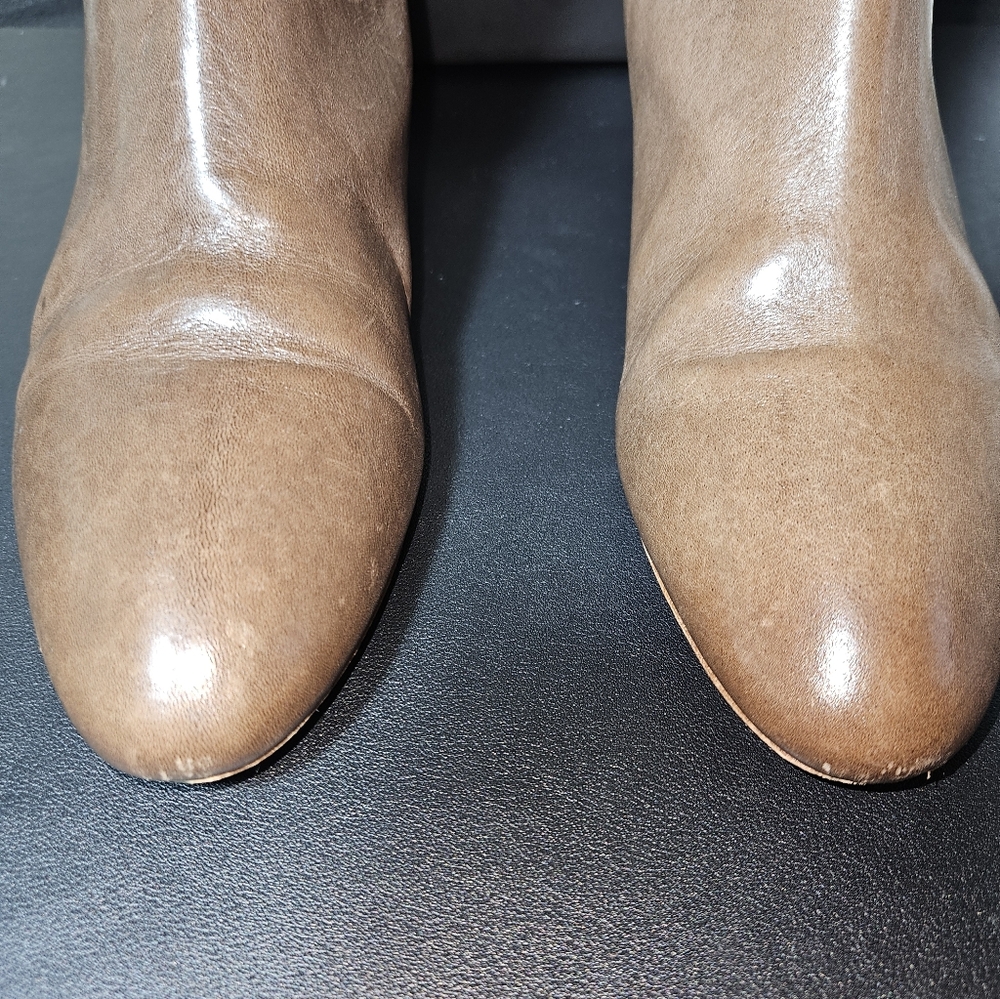 Loeffler Randall Matilde Brown Mocha Leather Wedge Pull-On Boots Size 7.5 - Picture 9 of 10